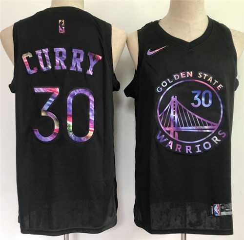 Men%27s Golden State Warriors #30 Stephen Curry Black Stitched Jersey